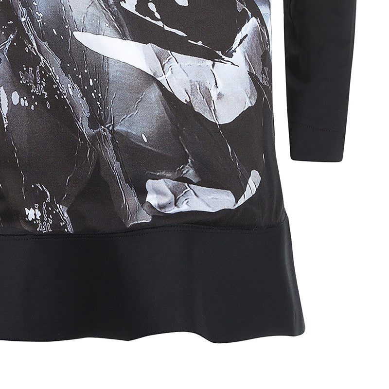 150107B -Black Half Folded Dress