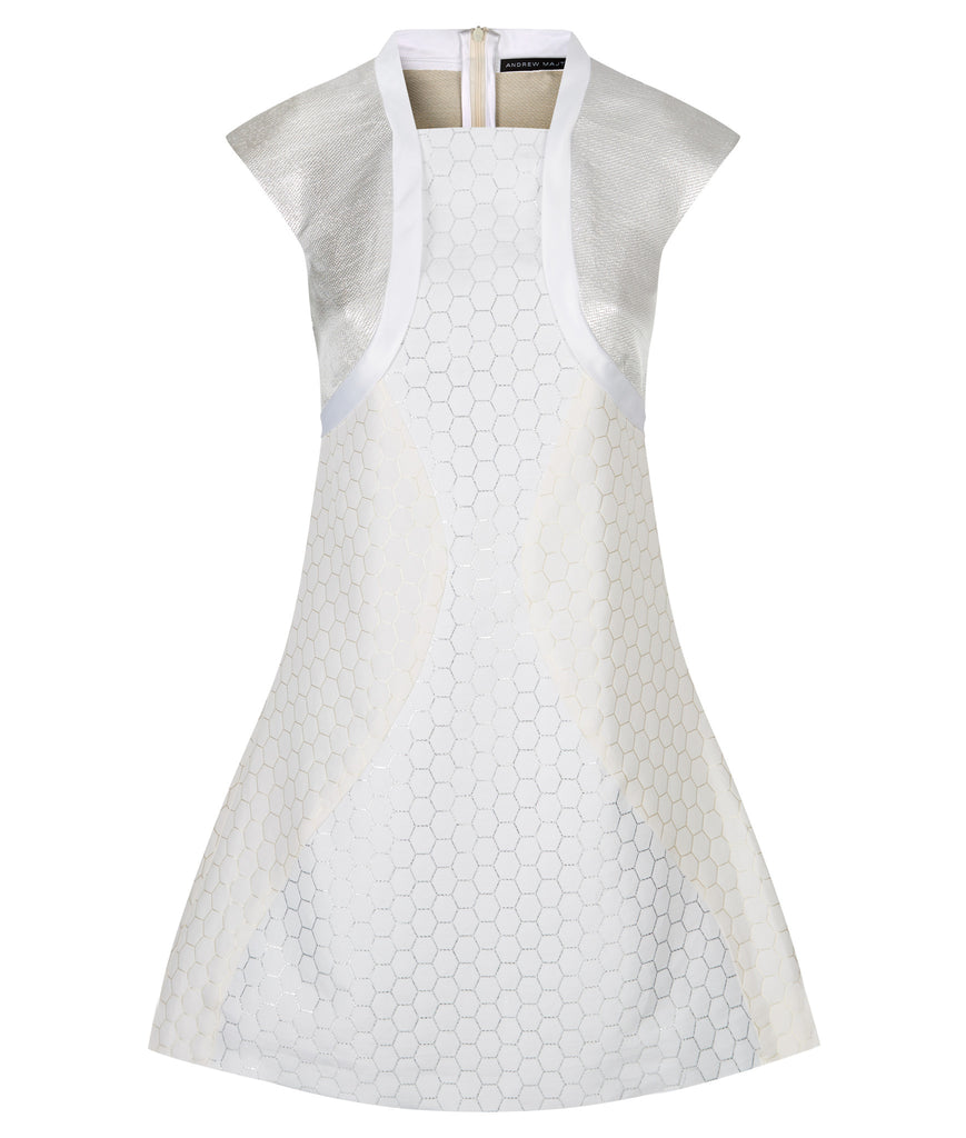 170104C -Hexagon Teir Panel Dress