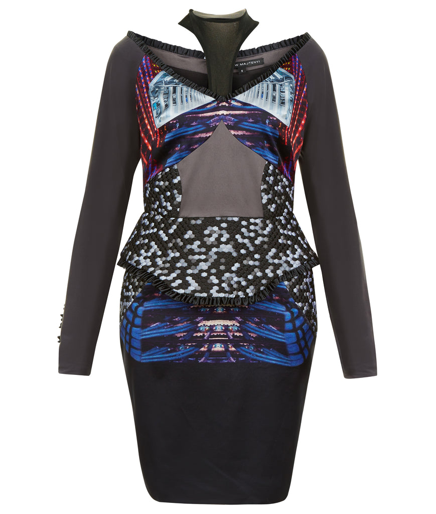 170604B -Printed Drop Shoulder Dress