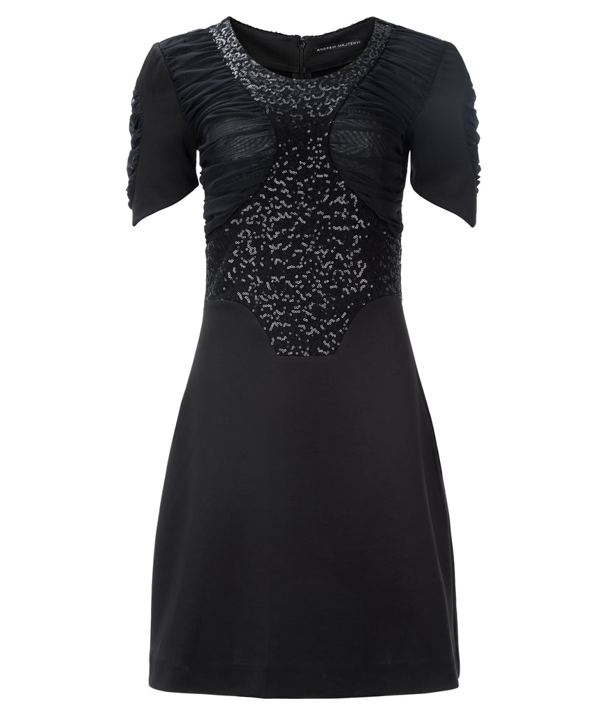 180102B -Dark Ruched Dress