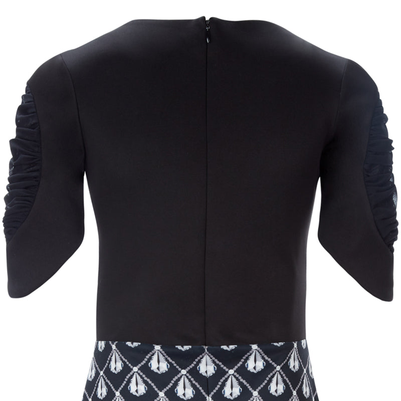 180102C -Printed Ruched Dress