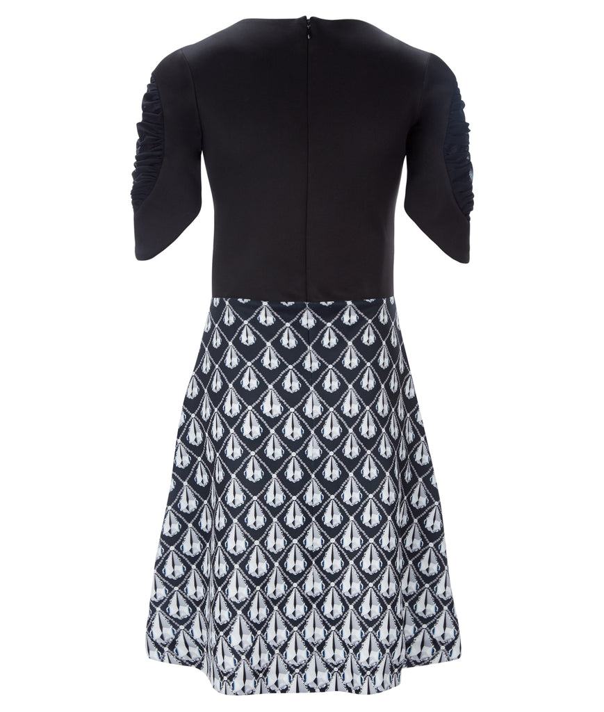 180102C -Printed Ruched Dress