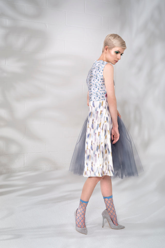 180103C -Printed Wave Dress