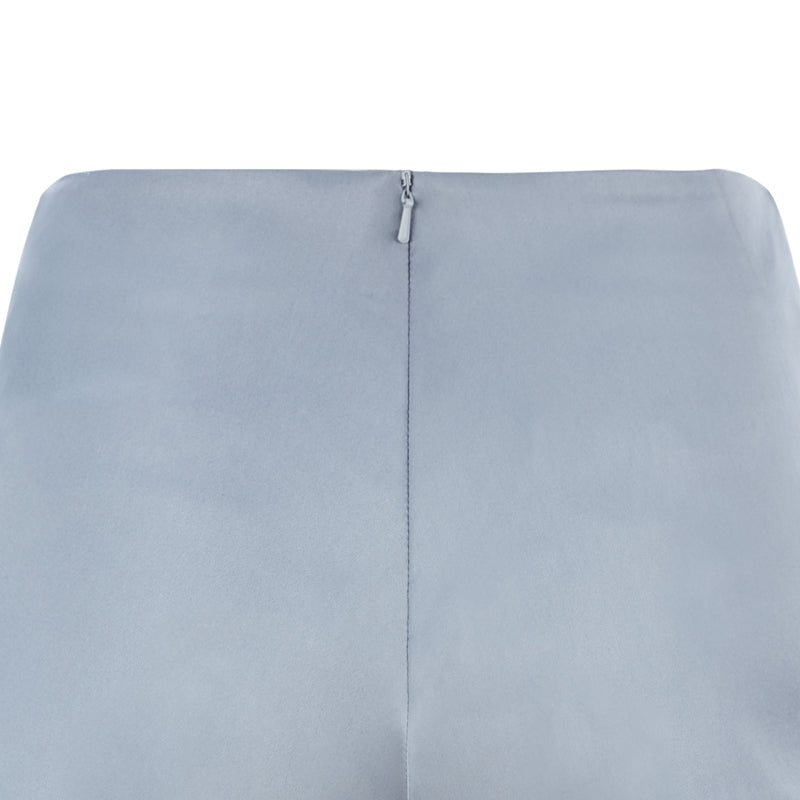 Angle short grey gray stretch lave hem trim back close-up image photo picture