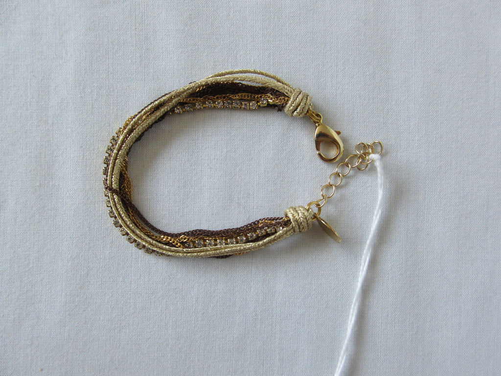 Sogoli multi chain bracelet gold brass coloured cords close-up image photo picture