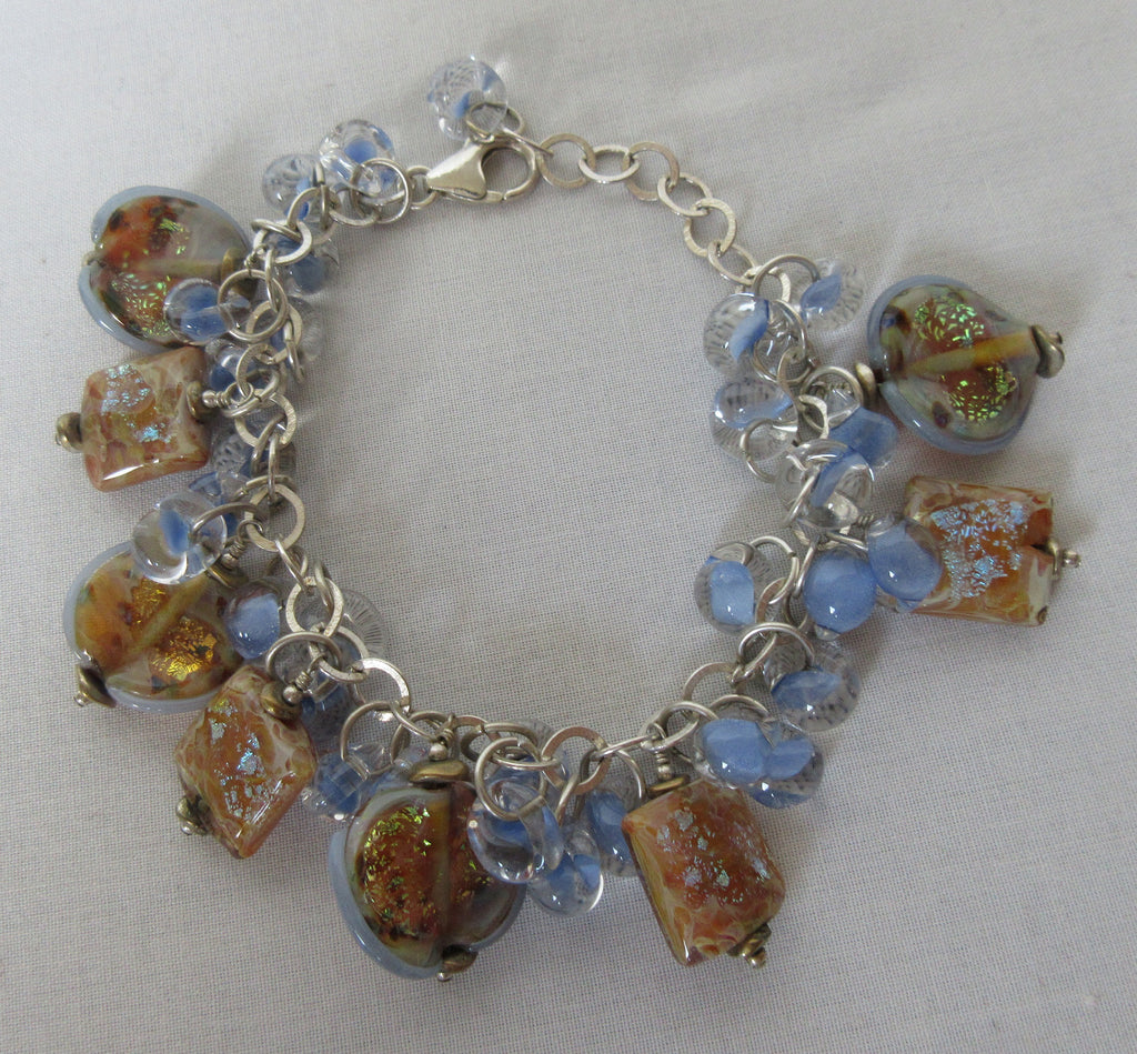 20A17 -Blue Resin & Cat Eye Bracelet