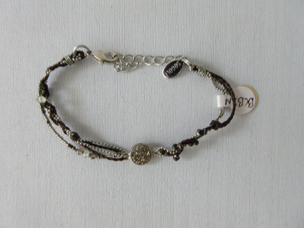 20A32 -Sogoli Coffee & Silver Coloured Bracelet