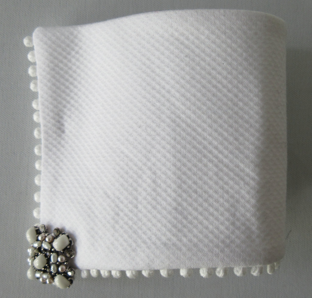 20C04 -Catherine Osti White Cotton Pique Cuffs