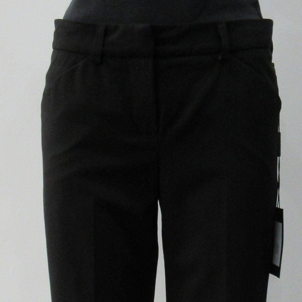 Black Stretch Trouser. Fully tailored. Lower waist black trouser with slight stretch for comfort & ease. Size 8