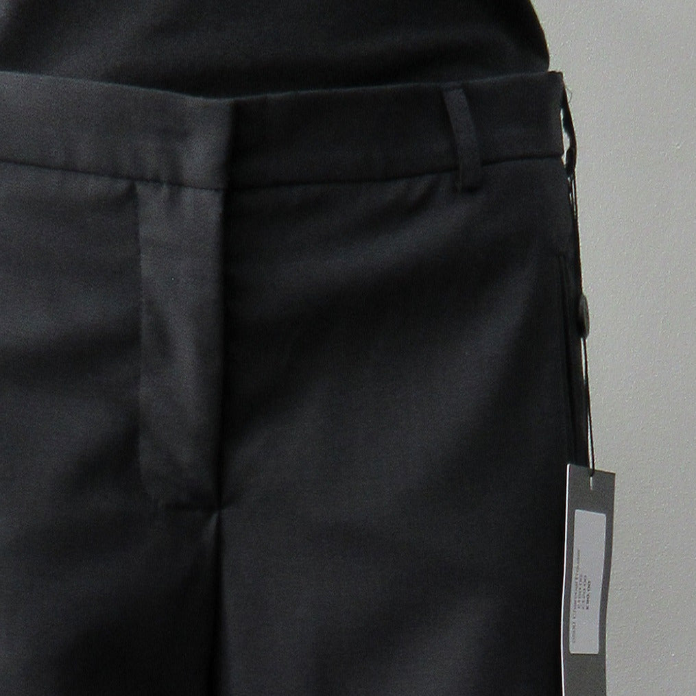 Charcoal grey wool trousers with side welt pockets. Size 8. 100% Wool Dry Clean Only. Inseam 80cm, Outseam 105cm