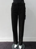 Black Stretch Trouser. Fully tailored. Lower waist black trouser with slight stretch for comfort & ease. Size 8