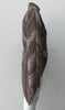 Brown Wave Cut Away Coat. Mid 19th Century military style cut-away coat in textured array of brown & brass. Slight reptile print covered with sheer stripe fabric pieces. CF cutaway and 29cm. CB slpit open back vent at hem. 2 button closure. CB length from neck point 91cm. Sleeve length from side neck point 80cm. 700g approximate weight. 75% Polyester, 25% Nylon Lining: 100% Rayon. Dry Clean Only. Made in Canada