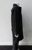 Pinched fabric Coat with white stitching creating striped effect. CB pleat for greater ease. Large covered buttons and front welt pockets. CB Length 94cm, 62% Nylon, 36% Cotton, 2% Polyester, Lining: 100% Rayon, Made in Canada