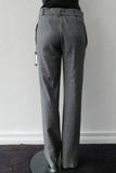 Soft wool trouser with relaxed fit. Size 8, Inseam 88.5cm, Outseam 108cm, 100% Wool, Dry Clean Only. Made in Croatia
