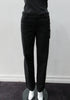Fully tailored black slightly stretch trouser. Low-cut waist with side pockets above paneled seam. Size 8. Inseam 81.5cm, Outseam 100cm