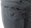 Fully tailored black slightly stretch trouser. Low-cut waist with side pockets above paneled seam. Size 8. Inseam 81.5cm, Outseam 100cm