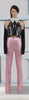 Pink Bell Trouser pants slacks bottoms shiny metallic model image photo picture