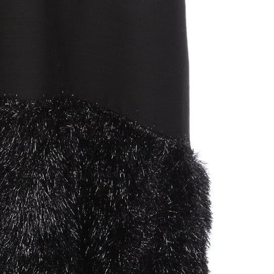 Fuzzed Slip Cape solid black colour hem zoom image photo picture