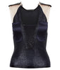 Sleeveless Pocket Top blouse crop blue navy beige stretch front image photo picture