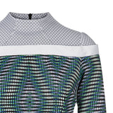 Diamond Weave Dress pattern blue grey gray green white black mesh long sleeve front close-up image photo picture