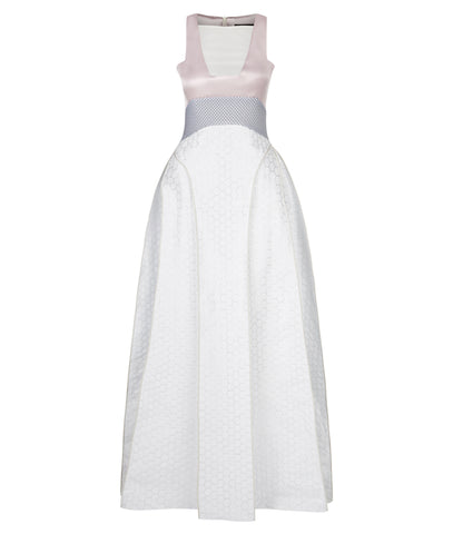 170115C-Pink Split Godet Skirt