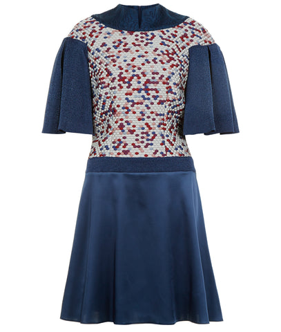 170604C -Navy Blue Drop Shoulder Dress