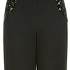 Black Jumpsuit pantsuit one piece solid colour contrast sequin panel close-up image photo picture