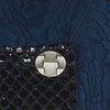 Dark Flap Jacket outwear coat navy blue military textured shine silver buttons front close-up image photo picture
