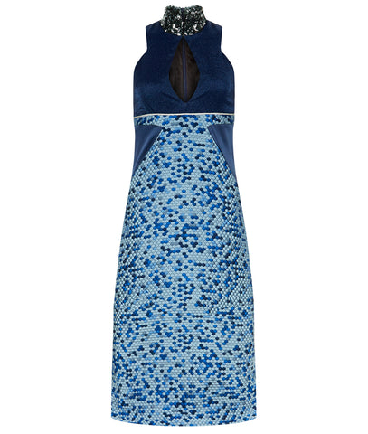 170604C -Navy Blue Drop Shoulder Dress