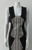 Black & White Top. Black sleeveless jersey stretch crop top with black & white cotton stripe contrast panel. CB length 63cm. 450g approximate weight. 97% Cotton, 3% Lycra. Contrast: 94% Cotton, 6% Polyester. Lining: 100% Viscose. Dry Clean Only. Made in Canada