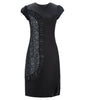 Dark Side Curve Dress black ruche lace stretch cap sleeve front image photo picture