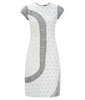 Side Curve Dress panel stretch taupe ruche blue beige front image photo picture