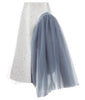 Curve Panel Skirt beige blus sparkle zipper contrast grey gray tulle side image photo picture
