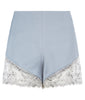 Angle short grey gray stretch lave hem trim front image photo picture