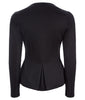 Dark Corset Jacket godet dropped neckline black stretch satin back image photo picture