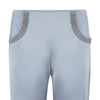 Ruched Pocket Trouser pant pants slacks taupe ruche grey gray shiny stretch front close-up image photo picture