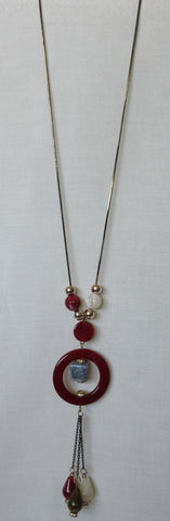 20A05 -Gold Stone Ring Necklace