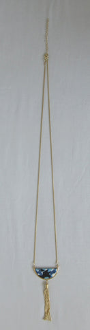 20A12 -Sogoli Gold and Yellow Tassle Necklace
