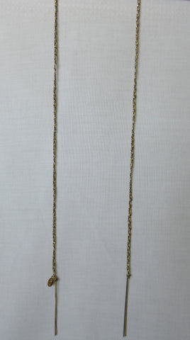 20A65B Gold Colour Scrunched Ribbon with Metal Rings Necklace