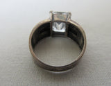Rectangular Stone Cut Ring glass underneath image photo picture