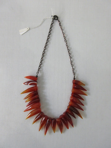 20A11 -Sogoli Gold and Red Tassle Necklace