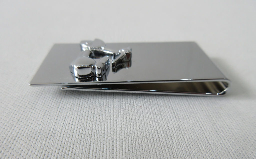 Stainless Steel with moped design 5.5cm x 2.5cm x. 4cm tapering width