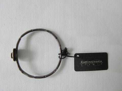 20A43 -Karyn Chopik Multi 3 Ring Bracelet with Hollow Teardrop and Crystal Ring