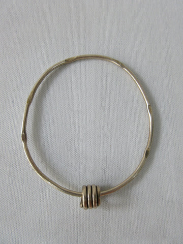 20A18 -Coffee and Brass Beaded Bracelet
