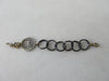 Karyn Chopik 6 Ring Coin & Key Bracelet, Item Number: B1121 1L1KQF, Sterling Silver with Antiquated Brass, Maximum Length 18.5cm. 90 grams approximate weight. Made in Canada