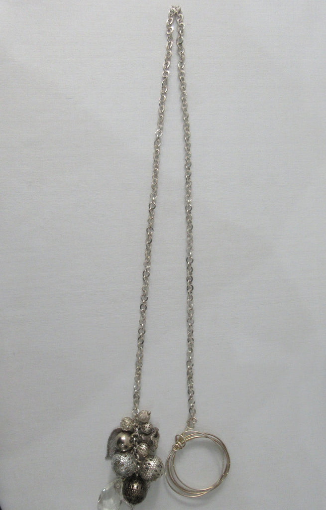 Ball & Leaf Chain Necklace With Copper Circular Twists. Open length 97cm. 90 grams approximate weight