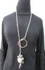 Ball & Leaf Chain Necklace With Copper Circular Twists. Open length 97cm. 90 grams approximate weight