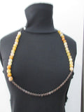 Orange Ball Stone Necklace, 2 sets of geometric polished burnt orange coloured stones (type unknown) Can be doubled as well. Length when worn 44cm. 110 grams approximate weight.