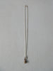20A63 Brass Person Figure Steel Necklace, Brass person attached to stainless steel chain. Full length when worn 25cm. 12 grams approximate weight.