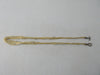 Gold Colour Scrunched Ribbon with Metal Rings Necklace. 60cm full length, 30cm when worn. 6 grams approximate weight